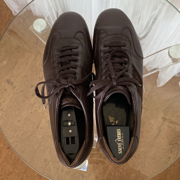 Salvatore Ferragamo Ramsey leather/suede men’s lace up sneakers/shoes! Size 9.5 - Picture 4 of 17